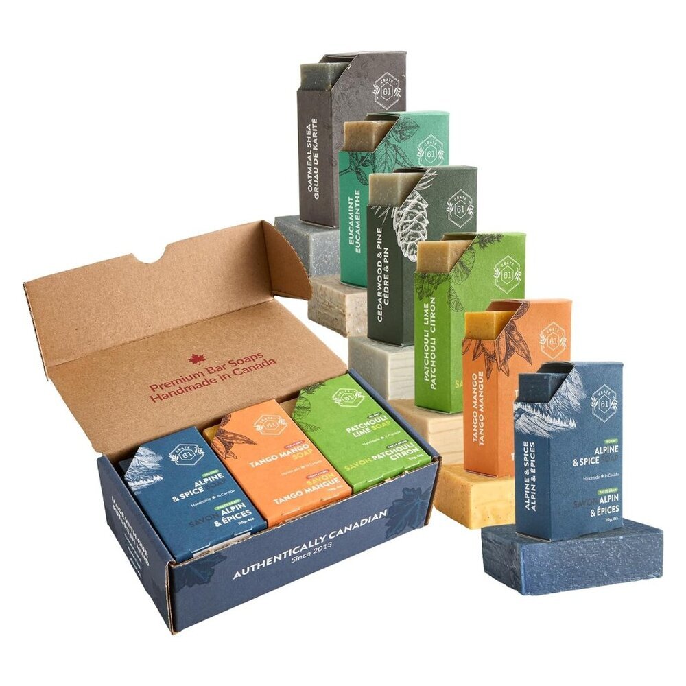 Handmade in Canada, Plant Based Cold Process Natural Bar Soap, With Premium Esse
